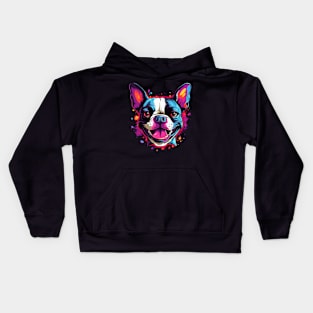 Boston Terrier Smiling Kids Hoodie